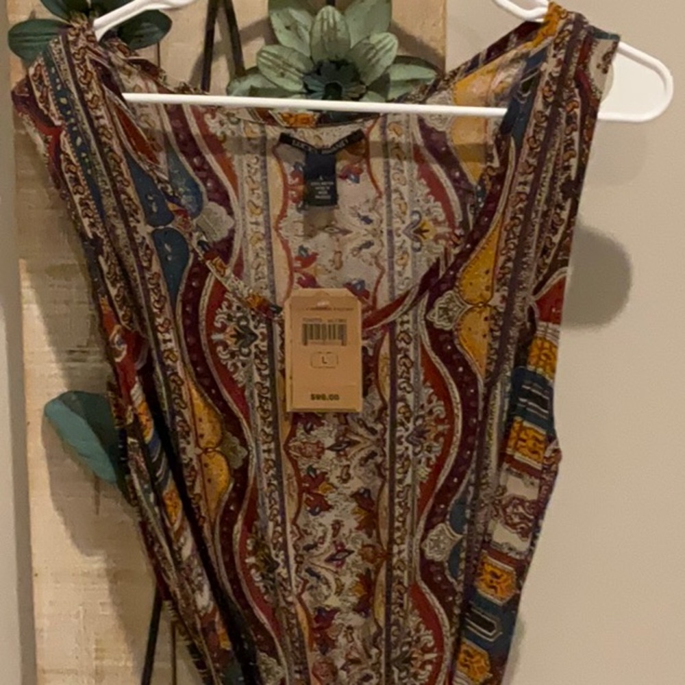Lucky Brand Sleeveless Bohemian Multicolor Sleeveless Dress size large NWT - Picture 5 of 7